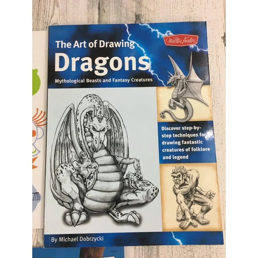 Lot 3 Drawing Books Ed Emberley Faces Walter Foster Dragons Animals Kids Learn - Picture 3 of 5